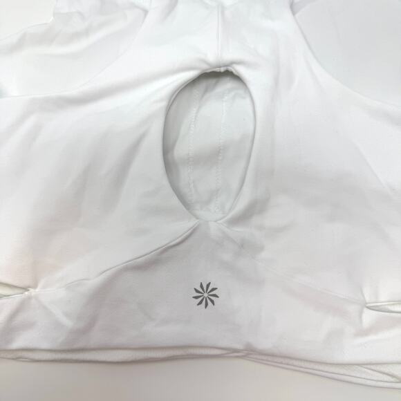 Athleta Conscious Crop Cut Out Sports Bra Crop Top In White Size Large D DD New - Picture 11 of 14